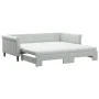 Trundle sofa bed with light gray velvet mattress 100x200 cm by vidaXL, Beds and slatted bases - Ref: Foro24-3197802, Price: 4...