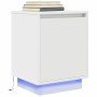 Mesilla de noche con luces LED blanca 38x34x50 cm en Mesitas de noche | Comprar online en Foro24