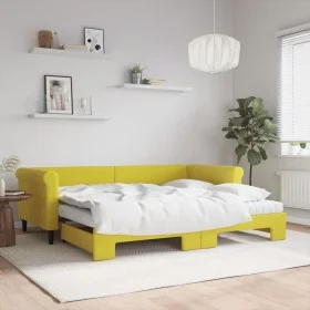 Trundle sofa bed with yellow velvet mattress 90x200 cm by vidaXL, Beds and slatted bases - Ref: Foro24-3197800, Price: 437,42...