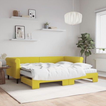 Trundle sofa bed with yellow velvet mattress 90x200 cm by vidaXL, Beds and slatted bases - Ref: Foro24-3197800, Price: 443,62...