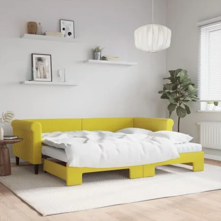 Trundle sofa bed with yellow velvet mattress 90x200 cm by vidaXL, Beds and slatted bases - Ref: Foro24-3197800, Price: 437,12...