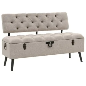 Storage bench with cream fabric backrest 110 cm by vidaXL, Benches for halls and storage - Ref: Foro24-339298, Price: 226,16 ...