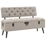Storage bench with cream fabric backrest 110 cm by vidaXL, Benches for halls and storage - Ref: Foro24-339298, Price: 226,16 ...