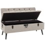 Storage bench with cream fabric backrest 110 cm by vidaXL, Benches for halls and storage - Ref: Foro24-339298, Price: 229,11 ...