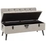 Storage bench with cream fabric backrest 110 cm by vidaXL, Benches for halls and storage - Ref: Foro24-339298, Price: 226,16 ...