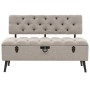 Storage bench with cream fabric backrest 110 cm by vidaXL, Benches for halls and storage - Ref: Foro24-339298, Price: 229,11 ...
