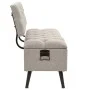 Storage bench with cream fabric backrest 110 cm by vidaXL, Benches for halls and storage - Ref: Foro24-339298, Price: 226,16 ...