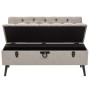 Storage bench with cream fabric backrest 110 cm by vidaXL, Benches for halls and storage - Ref: Foro24-339298, Price: 229,11 ...