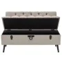 Storage bench with cream fabric backrest 110 cm by vidaXL, Benches for halls and storage - Ref: Foro24-339298, Price: 226,16 ...