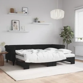 Trundle sofa bed with black velvet mattress 80x200 cm by vidaXL, Beds and slatted bases - Ref: Foro24-3197792, Price: 419,76 ...