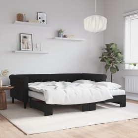 Trundle sofa bed with black velvet mattress 90x190 cm by vidaXL, Beds and slatted bases - Ref: Foro24-3197810, Price: 413,31 ...
