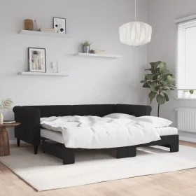 Trundle sofa bed with black velvet mattress 90x190 cm by vidaXL, Beds and slatted bases - Ref: Foro24-3197810, Price: 409,27 ...