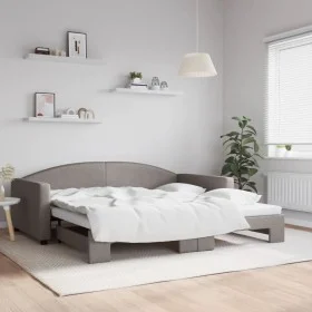 Trundle sofa bed taupe gray fabric 100x200 cm by vidaXL, Beds and slatted bases - Ref: Foro24-3197196, Price: 266,09 €, Disco...