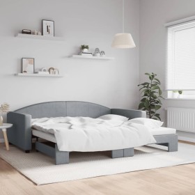 Sofá cama nido tela gris claro 100x200 cm de vidaXL, Camas y somieres - Ref: Foro24-3197193, Precio: 259,44 €, Descuento: %