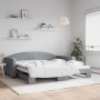 Ausziehbares Schlafsofa aus hellgrauem Stoff, 100 x 200 cm von vidaXL, Betten und Lattenroste - Ref: Foro24-3197193, Preis: 2...