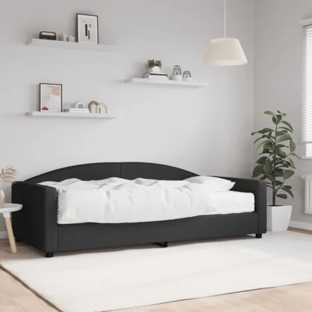 Sofa bed with black fabric mattress 100x200 cm by vidaXL, Beds and slatted bases - Ref: Foro24-3197177, Price: 372,00 €, Disc...