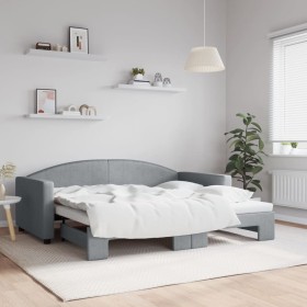 Sofá cama nido tela gris claro 90x190 cm de vidaXL, Camas y somieres - Ref: Foro24-3197198, Precio: 242,29 €, Descuento: %