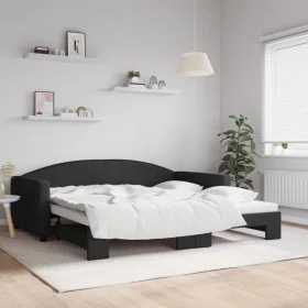 Sofá cama nido tela negro 100x200 cm de vidaXL, Camas y somieres - Ref: Foro24-3197195, Precio: 261,14 €, Descuento: %