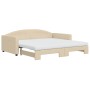 Sofá cama nido con colchón tela crema 100x200 cm de vidaXL, Camas y somieres - Ref: Foro24-3197215, Precio: 431,75 €