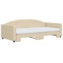 Sofá cama nido con colchón tela crema 100x200 cm de vidaXL, Camas y somieres - Ref: Foro24-3197215, Precio: 431,75 €