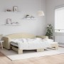Sofá cama nido tela crema 100x200 cm de vidaXL, Camas y somieres - Ref: Foro24-3197197, Precio: 265,17 €