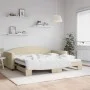 Sofá cama nido tela crema 100x200 cm de vidaXL, Camas y somieres - Ref: Foro24-3197197, Precio: 264,19 €, Descuento: %
