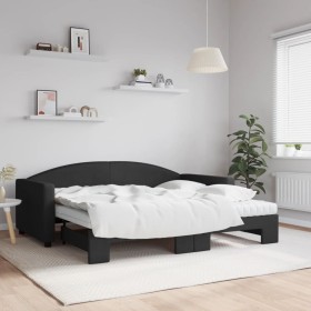 Trundle sofa bed with black fabric mattress 90x190 cm by vidaXL, Beds and slatted bases - Ref: Foro24-3197218, Price: 412,54 ...
