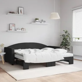 Trundle sofa bed with black fabric mattress 90x190 cm by vidaXL, Beds and slatted bases - Ref: Foro24-3197218, Price: 406,40 ...