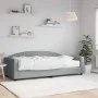 Sofa bed with light gray fabric mattress 100x200 cm by vidaXL, Beds and slatted bases - Ref: Foro24-3197175, Price: 369,86 €,...