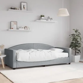 Sofa bed with light gray fabric mattress 90x190 cm by vidaXL, Beds and slatted bases - Ref: Foro24-3197180, Price: 297,78 €, ...