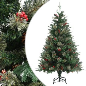 Árbol de Navidad con piñas verde PVC y PE 120 cm
