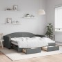 Trundle sofa bed with drawers dark gray fabric 90x190 cm by vidaXL, Beds and slatted bases - Ref: Foro24-3197235, Price: 289,...