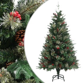 Árbol de Navidad con piñas verde PVC y PE 150 cm