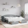Trundle sofa bed with drawers light gray fabric 90x190 cm by vidaXL, Beds and slatted bases - Ref: Foro24-3197234, Price: 278...