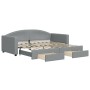 Trundle sofa bed with drawers light gray fabric 90x190 cm by vidaXL, Beds and slatted bases - Ref: Foro24-3197234, Price: 282...