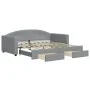 Trundle sofa bed with drawers light gray fabric 90x190 cm by vidaXL, Beds and slatted bases - Ref: Foro24-3197234, Price: 278...