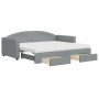 Trundle sofa bed with drawers light gray fabric 90x190 cm by vidaXL, Beds and slatted bases - Ref: Foro24-3197252, Price: 445...