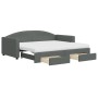Sofá cama nido con cajones tela gris oscuro 90x190 cm de vidaXL, Camas y somieres - Ref: Foro24-3197253, Precio: 458,24 €