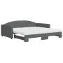 Trundle sofa bed with dark gray fabric mattress 100x200 cm by vidaXL, Beds and slatted bases - Ref: Foro24-3197212, Price: 42...