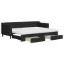 Trundle sofa bed with drawers black fabric 80x200 cm by vidaXL, Beds and slatted bases - Ref: Foro24-3197477, Price: 452,67 €...