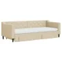 Trundle sofa bed with drawers cream fabric 80x200 cm by vidaXL, Beds and slatted bases - Ref: Foro24-3197479, Price: 456,00 €...
