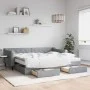 Sofá cama nido con cajones tela gris claro 90x200 cm de vidaXL, Camas y somieres - Ref: Foro24-3197480, Precio: 482,20 €, Des...