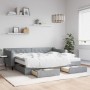 Trundle sofa bed with drawers light gray fabric 90x200 cm by vidaXL, Beds and slatted bases - Ref: Foro24-3197480, Price: 480...