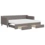 Trundle sofa bed with drawers taupe gray fabric 80x200 cm by vidaXL, Beds and slatted bases - Ref: Foro24-3197478, Price: 455...
