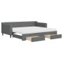 Sofá cama nido con cajones tela gris oscuro 90x200 cm de vidaXL, Camas y somieres - Ref: Foro24-3197481, Precio: 484,42 €, De...