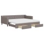 Trundle sofa bed with drawers taupe gray fabric 90x200 cm by vidaXL, Beds and slatted bases - Ref: Foro24-3197483, Price: 477...