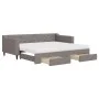 Trundle sofa bed with drawers taupe gray fabric 90x200 cm by vidaXL, Beds and slatted bases - Ref: Foro24-3197483, Price: 480...