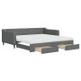 Trundle sofa bed with drawers dark gray fabric 100x200 cm by vidaXL, Beds and slatted bases - Ref: Foro24-3197486, Price: 472...