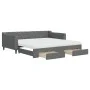 Trundle sofa bed with drawers dark gray fabric 100x200 cm by vidaXL, Beds and slatted bases - Ref: Foro24-3197486, Price: 472...