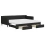 Trundle sofa bed with drawers black fabric 90x200 cm by vidaXL, Beds and slatted bases - Ref: Foro24-3197482, Price: 479,18 €...